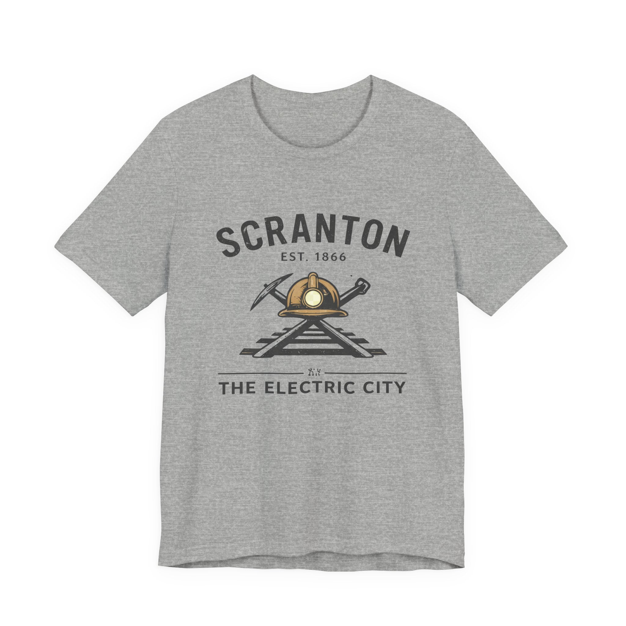 Scranton 'The Electric City' Tee — Vintage Railroad Mining Helmet Design