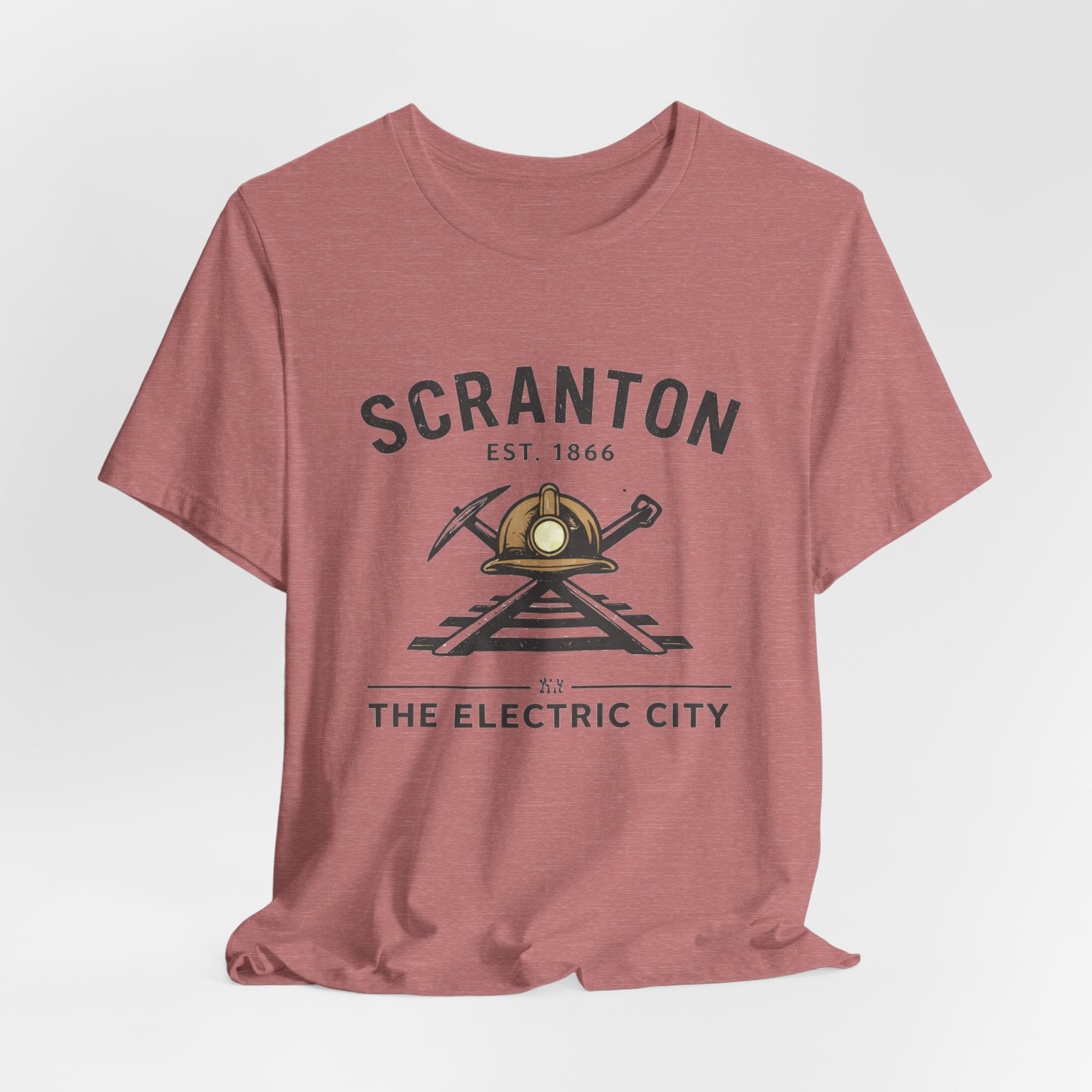 Scranton 'The Electric City' Tee — Vintage Railroad Mining Helmet Design