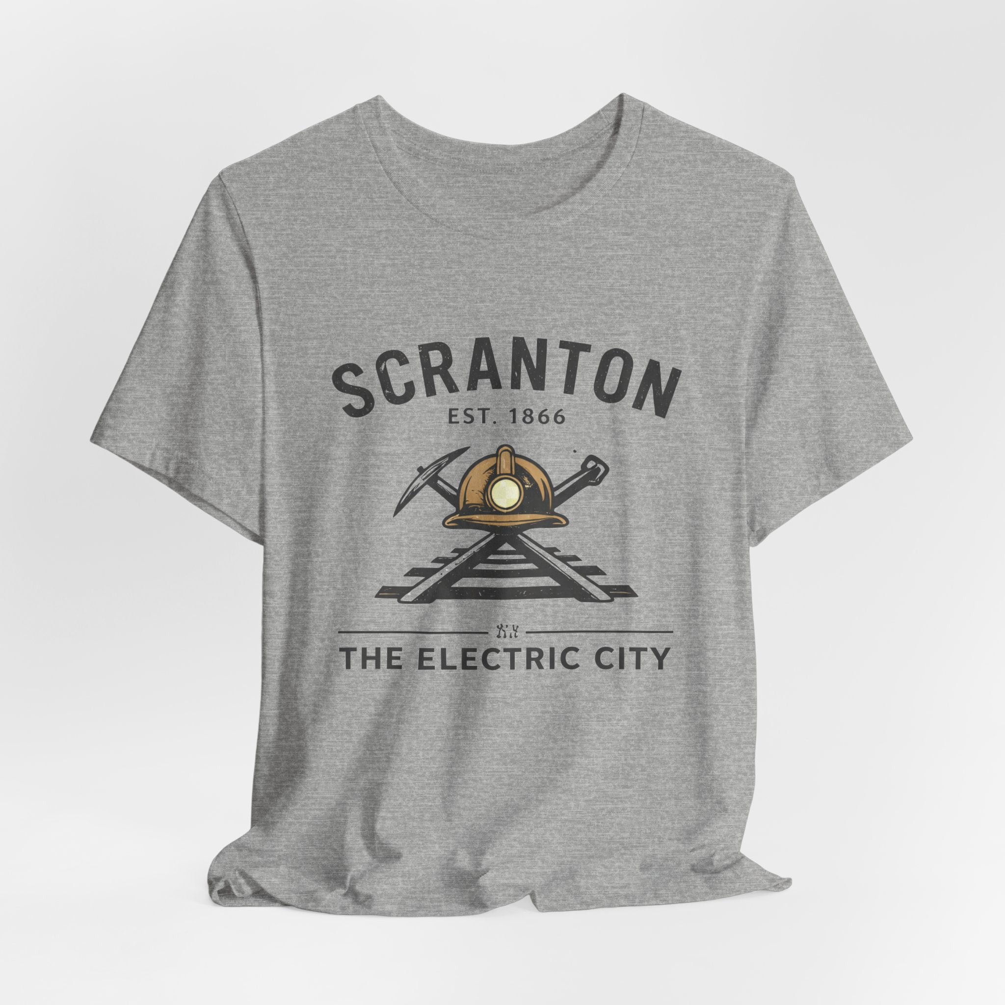 Scranton 'The Electric City' Tee — Vintage Railroad Mining Helmet Design